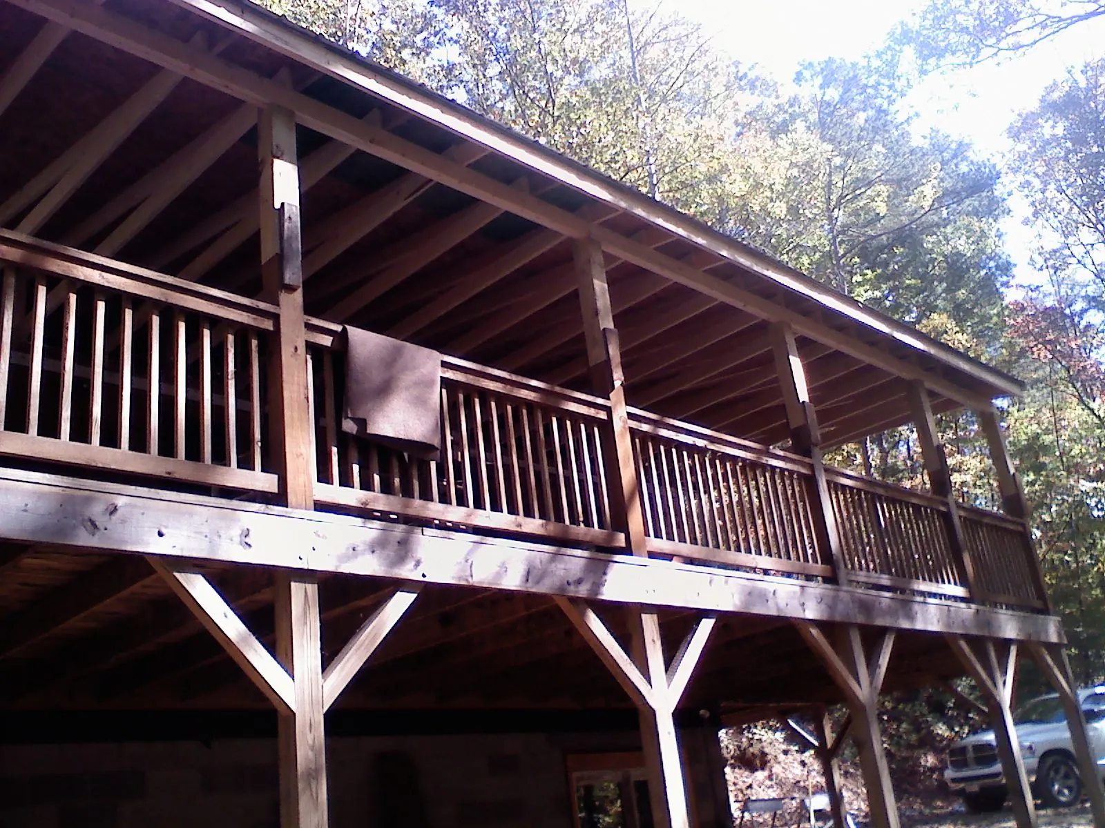 Timber framing under a new elevated porch and deck — Roof Leak Repair in Upper Darby by Roofing Brothers